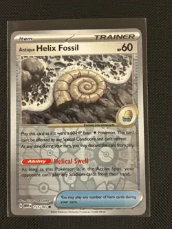 Antique Helix Fossil - 153/165 - Common Pokemon SV: 151 Reverse Holo NM - Image 1