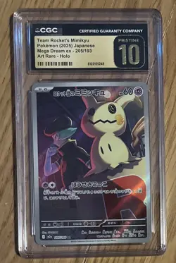 ✨ CGC 10 Pristine Mimikyu Team Rocket's 205/193 Mega Dream M2a Pokemon Japanese - Image 1