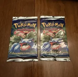 Pokemon Base Set 2 Sealed Booster Packs Venusaur Art 11 Cards Wizards - Image 1