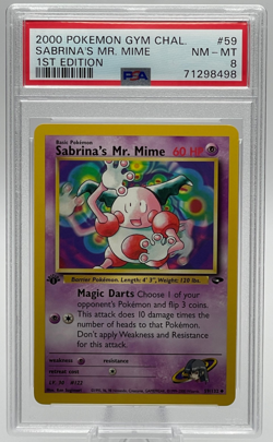 2000 POKEMON GYM CHALLENGE #59 SABRINA'S MR. MIME 1ST EDITION PSA 8 NM-MT - Image 1