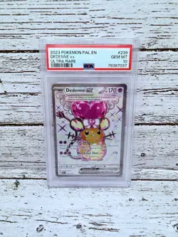 Pokemon 2023 Paldea Evolved Illustration Rare Dedenne EX Ultra Rare PSA 10 - Image 1