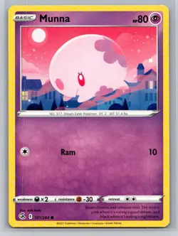 Munna #121/264 SWSH08: Fusion Strike Common - Pokemon Cards D77 - Image 1