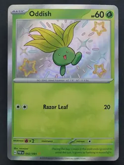 Oddish 092/091 Shiny Rare Paldean Fates Pokemon TCG - Image 1