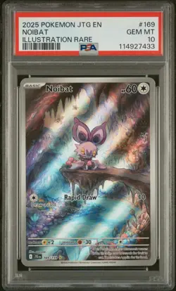 2025 Pokemon Journey Together Noibat Illustration Rare #169 PSA 10 - Image 1