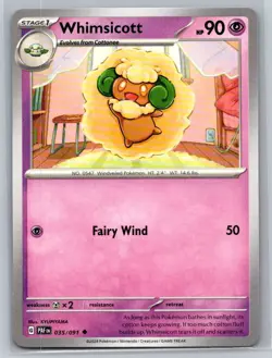 Whimsicott #035/091 SV: Paldean Fates Uncommon - Pokemon Cards D77 - Image 1