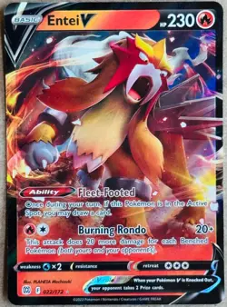 POKEMON TCG BRILLIANT STARS ENTEI V ULTRA RARE HOLO 022/172 NM+ - Image 1