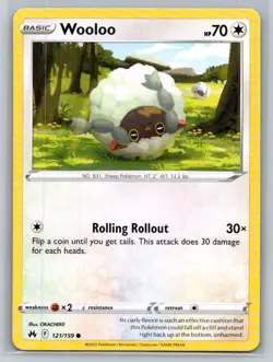 Wooloo #121/159 Crown Zenith Common - Pokemon Cards F54 - Image 1
