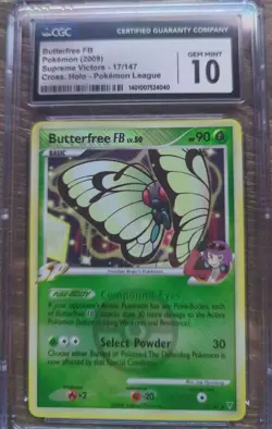 2009 Butterfree FB Supreme Victors Crosshatch Holo Pokemon League CGC 10 - Image 1