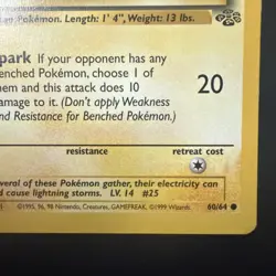 1999 Pokemon Pikachu #58 Yellow Cheeks Base Set & 1999 Jungle Set Pikachu #60 - Image 5