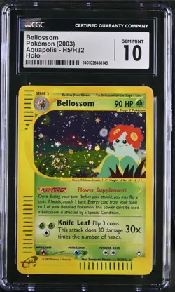 Pokemon Bellossom H5/H32 Aquapolis Holo Rare Swirl 🍥 CGC 10 GEM MINT - Image 1