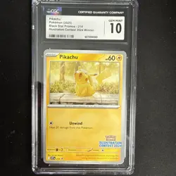 Pokemon CGC 10 Gem Mint Pikachu Promo 214 Illustration Contest 2024 Winner - Image 1