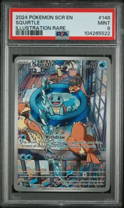 2024 POKEMON SCR EN-STELLAR CROWN ILLUSTRATION RARE #148 SQUIRTLE PSA 9 - Image 1