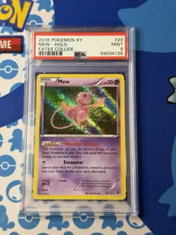 2016 POKEMON XY FATES COLLIDE 29 MEW-HOLO - PSA 9 - Image 1