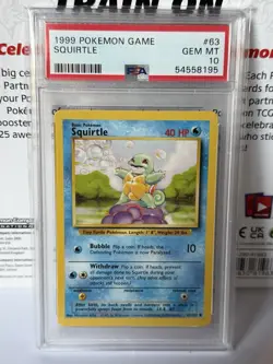 1999 POKEMON BASE SET UNLIMITED #63 SQUIRTLE PSA 10 - Image 1
