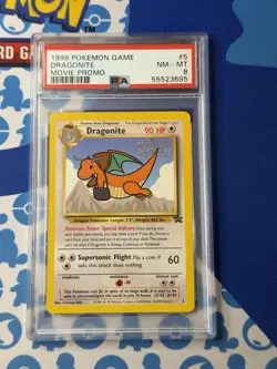 1999 POKEMON GAME MOVIE PROMO #5 DRAGONITE PSA 8 - Image 1