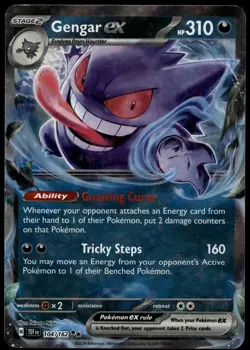 GENGAR EX 104/162 DOUBLE RARE TEMPORAL FORCES POKEMON NEAR MINT - Image 1