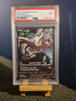 Lugia v Alternate Full Art Holo Card 186/195 Sword & Shield Silver Tempest PSA 9 - Image 1