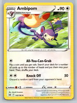Ambipom #145/196 SWSH11: Lost Origin Uncommon - Pokemon Cards F54 - Image 1