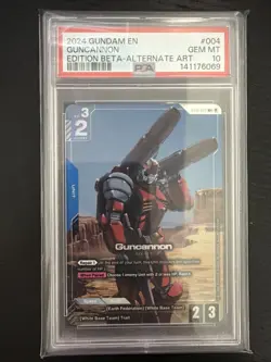 2024 GUNDAM EDITION BETA #004 GUNCANNON ED BETA-ALTERNATE ART PSA 10 GEM MINT - Image 1