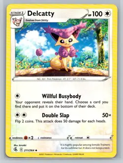 Delcatty #211/264 SWSH08: Fusion Strike Uncommon - Pokemon Cards F53 - Image 1
