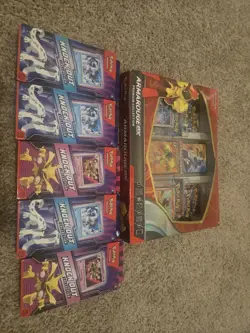 1 Armarouge Ex Premium Collection and 5 Knockout Collection Packs Pokemon Cards - Image 1