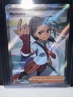 Pokemon TCG Nemona Trainer Paldean Fates Full Art Holo Ultra Rare Card 229/091 - Image 1
