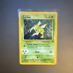 Pokemon TCG Scyther 10/64 Jungle Holo Rare Basic 70 HP Unlimited Wotc Card 1999 - Image 1