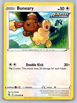Buneary #212/264 SWSH08: Fusion Strike Common - Pokemon Cards F53 - Image 1