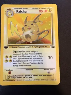 1st Edition Raichu Holo - Fossil Edition - 14/62 - Scratches on Card - Image 1