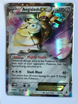Aegislash EX ULTRA RARE 65/119 XY Phantom Forces Pokemon card TCG NM HOLO - Image 1