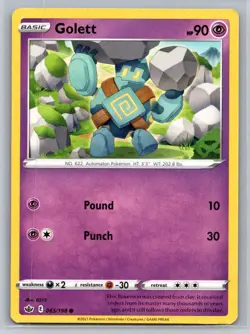 Golett #065/198 SWSH06: Chilling Reign Common - Pokemon Cards D76 - Image 1