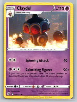 Claydol #059/172 SWSH09: Brilliant Stars Uncommon - Pokemon Cards D76 - Image 1