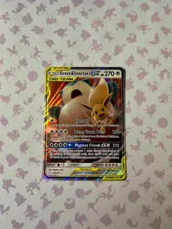 Eevee & Snorlax GX 120/181 Tag Team Team Up Holo NM Pokemon Card - Near Mint - Image 1