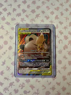 Eevee & Snorlax GX 120/181 Tag Team Team Up Holo NM Pokemon Card - Near Mint - Image 3