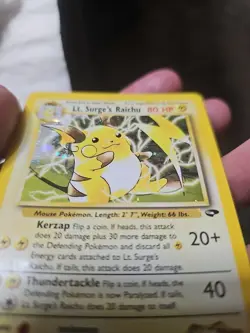 Pokemon Card Lt Surge's Raichu 11/132 Gym Challenge Set Holo Rare NM/MT - Image 5