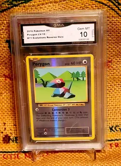 GMA 10 GEM MINT Porygon 71/108 REVERSE HOLO XY Evolutions Pokemon Card - Image 1