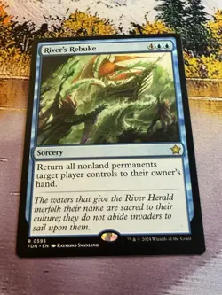 MTG- River's Rebuke - Foundations -NM -Near Mint #595 - Image 2