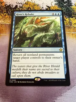 MTG- River's Rebuke - Foundations -NM -Near Mint #595 - Image 3