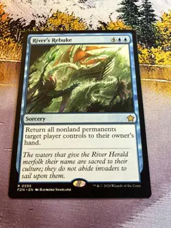 MTG- River's Rebuke - Foundations -NM -Near Mint #595 - Image 4