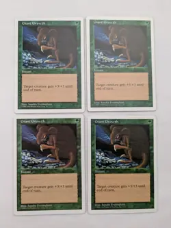 4x Giant Growth (Anthologies, Common, 66, 1998) Light Played Magic The Gathering - Image 1