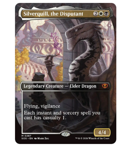 Silverquill, the Disputant - Borderless Secrets of Strixhaven MTG - Image 1
