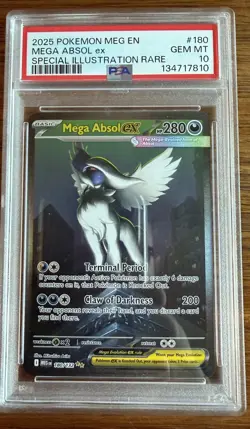2025 Pokemon Mega Evolution #180 Mega Absol Ex Special Illustration Rare PSA 10 - Image 1