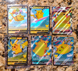 Surfing Pikachu & Flying Pikachu V & Vmax 6 Card Set Pokemon TCG Celebrations NM - Image 1