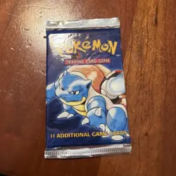 Pokemon TCG Base Set Booster Pack 11 Cards Blastoise Art English Sealed Wizards - Image 1