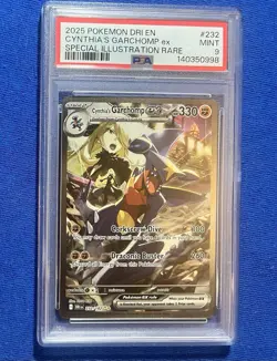 2025 Pokemon DRI Cynthia's Garchomp Ex 232/182 Special Illustration Rare PSA 9 - Image 1
