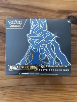 TCG MEGA EVOLUTION POKEMON CENTER ETB LUCARIO ELITE TRAINER BOX FACTORY SEALED - Image 1