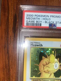 Pokemon Promo Meowth Holo Game Boy Black Star 2002 PSA 7 NM - Image 3