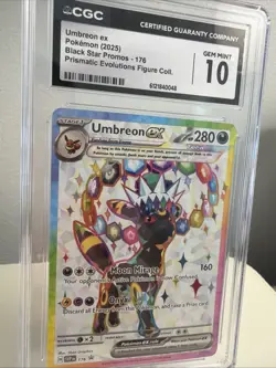Pokemon Umbreon ex Prismatic Evo. Figure Coll. Promo SVP EN 176 CGC 10 Gem Mint - Image 2