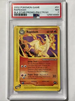 Rapidash #51 WOTC Black Star PROMO "Pokemon Center NY" Stamped PSA 7 NEAR MINT - Image 1