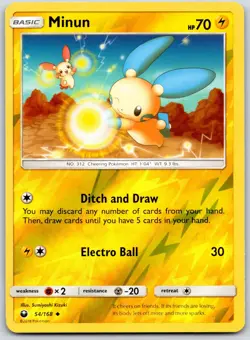 POKEMON CELESTIAL STORM MINUN 54/168 UNCOMMON REVERSE HOLO NM - Image 1